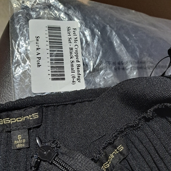 #097 Swank A Posh Cropped Bandage Ribbed Skirt Set - Picture 11 of 11